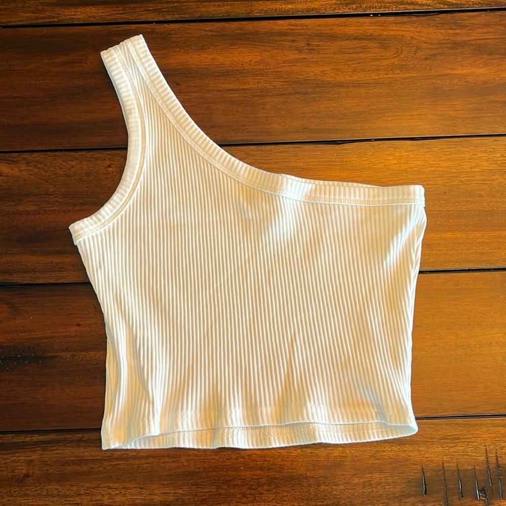 shein one shoulder cropped top (extra small)